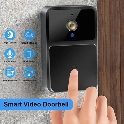 WiFi Video Doorbell Camera – HD Night Vision, Wireless Smart Home Security, Battery-Powered, Two-Way Intercom with Voice Changer