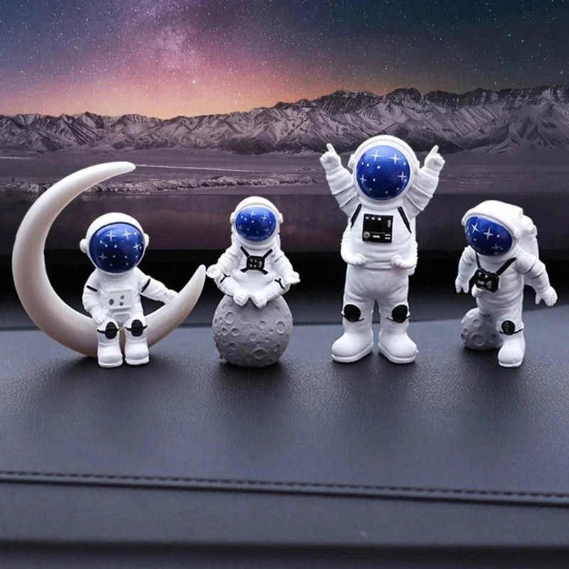 4-Piece Astronaut Figurine Set - Space Explorer Models for Kids, Desktop Decor & Educational Gifts
