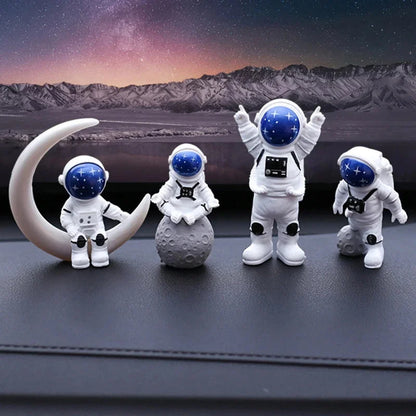4-Piece Astronaut Figurine Set - Space Explorer Models for Kids, Desktop Decor & Educational Gifts