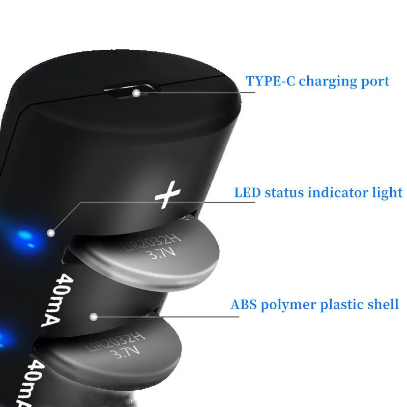 LIR2032H, LIR2032, LIR2025, LIR1632 Lithium Battery Charger – 4-Slot USB Quick Charger for 3.6V/3.7V Batteries