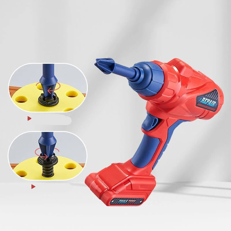 Children’s Toolbox Toy – Simulation Electric Drill & Repair Platform for Boys, Baby Screw Assembly Play Set