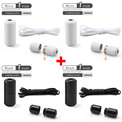 Elastic No Tie Shoelaces - Quick Lock Metal Laces for Kids & Adults Sneakers, Lazy Shoe Strings