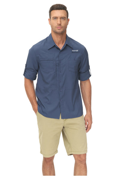 Men's UPF 50+ Fishing Shirt – Lightweight Long Sleeve Sun Protection Shirt with Breathable Mesh Back