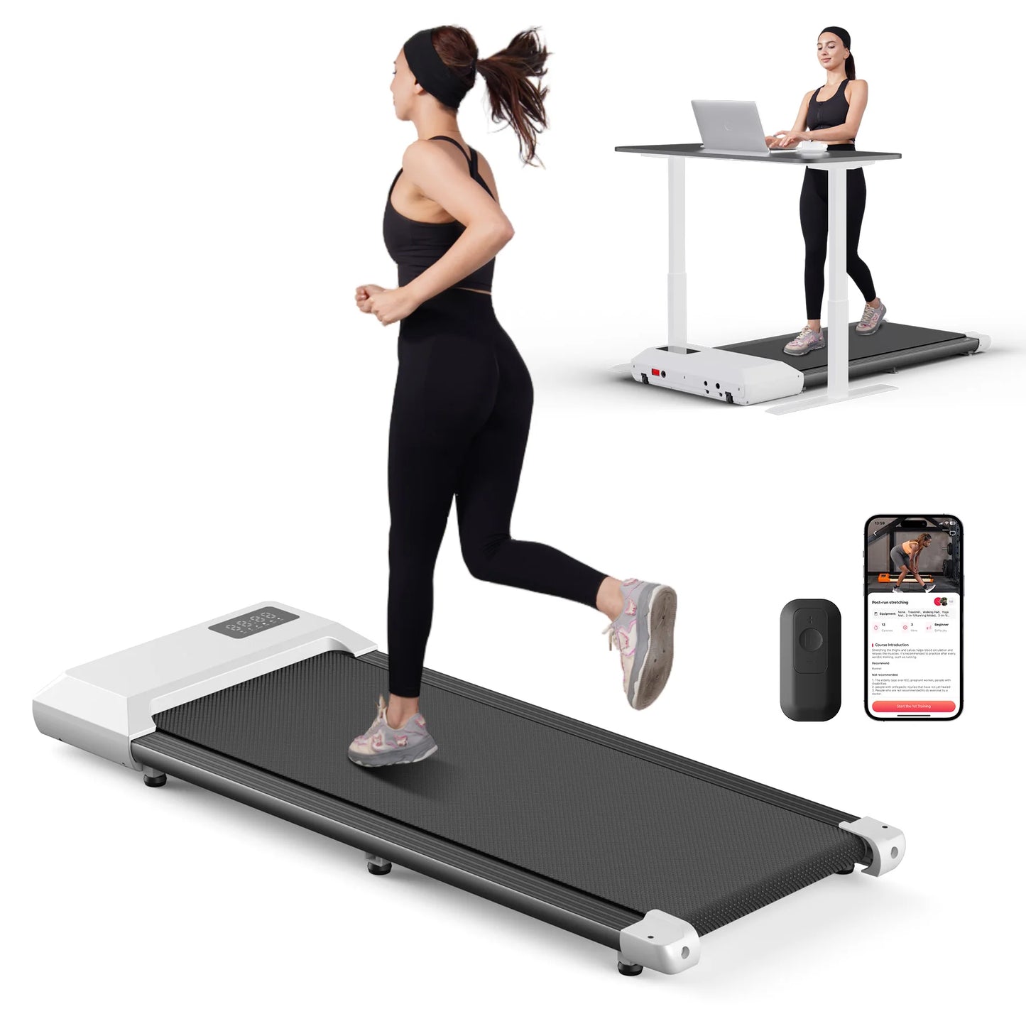 300lbs Home Treadmill – 2.5HP 2-in-1 Walking & Running Pad with LCD Digital Display, Fitness Exercise Machine