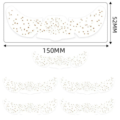 6pcs Hot Stamping Freckles Makeup Patches – Metallic Gold & Silver Temporary Tattoo Stickers for Face