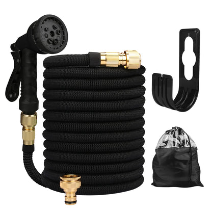 Expandable High-Pressure Garden Water Hose with Double Metal Connector – PVC Magic Hose for Irrigation, Farm & Car Wash Use