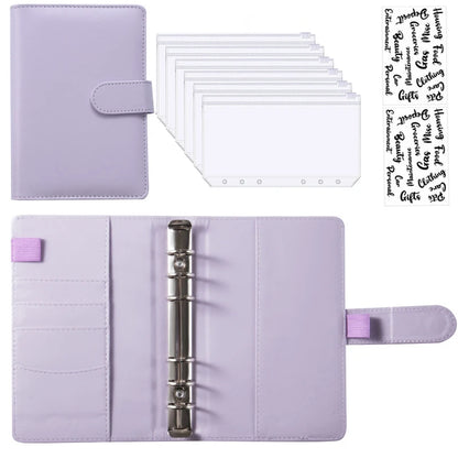 2024 A6 PU Leather Budget Binder Set – Cash Envelopes System with Binder Pockets for Money, Budget Saving & Bill Organizer