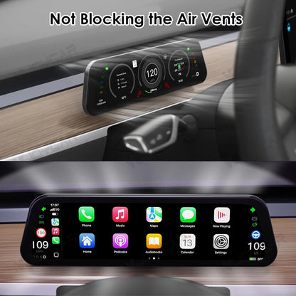 Gen 2 9.6" Instrument Display for Tesla Model 3 & Y – Blind Spot Reminder with OTA Upgrade, Juniper Dashboard