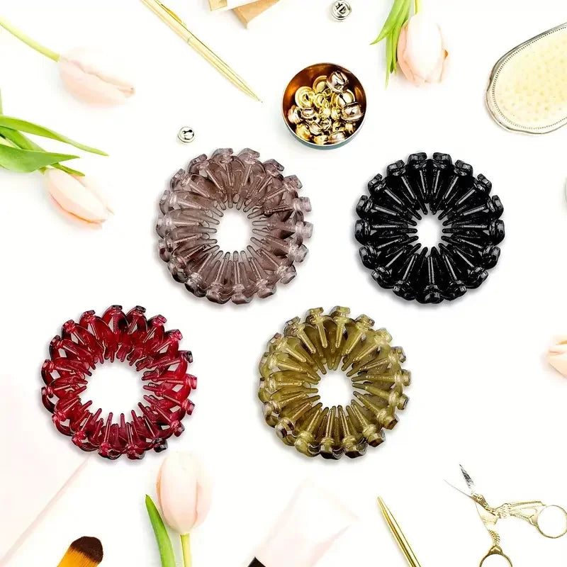 Bird’s Nest Hair Clip - Retro Geometric Elastic Ponytail & Bun Hair Accessory for Women