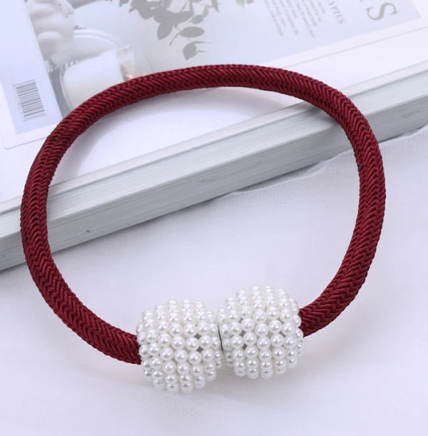 Pearl Magnetic Curtain Tiebacks – Decorative Ball Buckle Clips for Elegant Curtain Holders, 1–2 Pieces