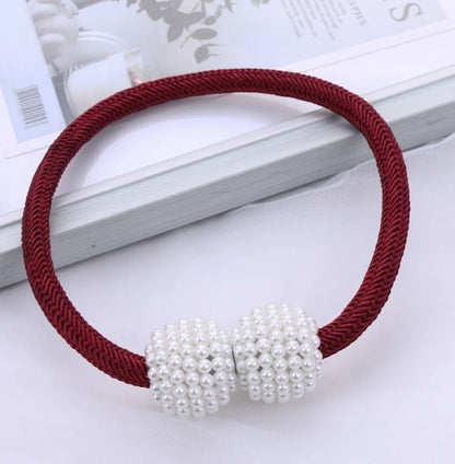 Pearl Magnetic Curtain Tiebacks – Decorative Ball Buckle Clips for Elegant Curtain Holders, 1–2 Pieces