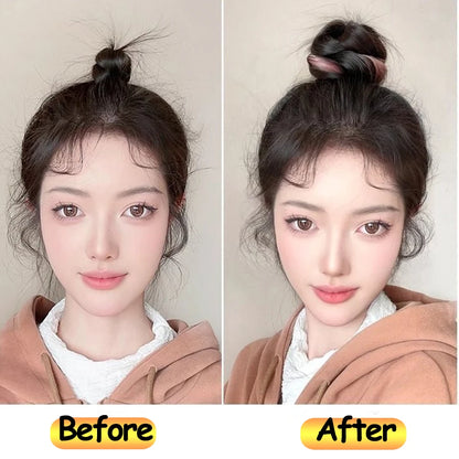 50cm Synthetic Highlighted Hair Bun Wig – DIY Self-Winding Ball Head for Increased Volume