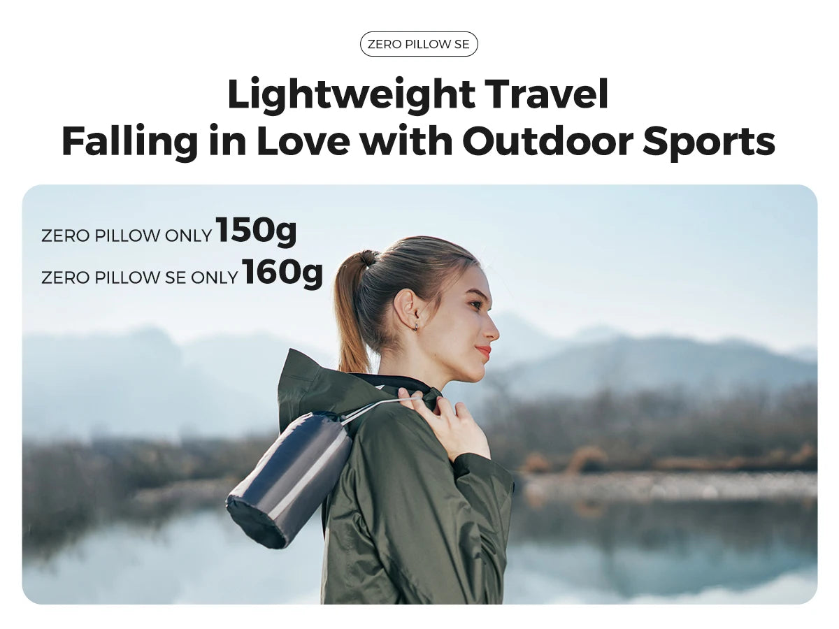 FLEXTAIL ZERO PILLOW SE - Inflatable Camping Pillow, Ergonomic Travel & Home Pillow, Lightweight & Washable
