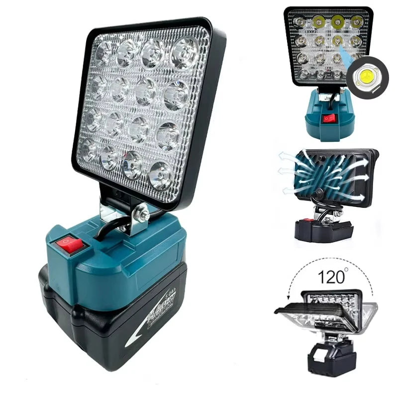 4-Inch Cordless LED Work Light – Compatible with Makita 14.4V-18V Li-ion Battery, Outdoor Camping Lantern & Emergency Flashlight