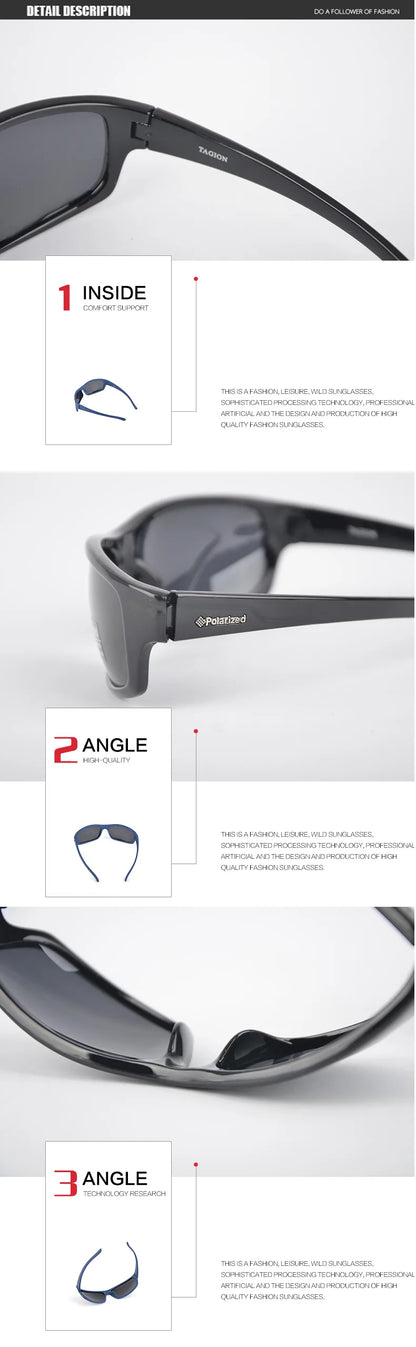 Men's Polarized Sport Sunglasses – UV400 Hiking Glasses with Polaroid Lenses, TG5104 Hipster Style