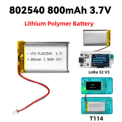 Heltec LiPo Battery 3.7V - 800mAh/3000mAh Lithium Polymer Battery for T114 V2, Heltec V3/V4 & LoRa Development Boards