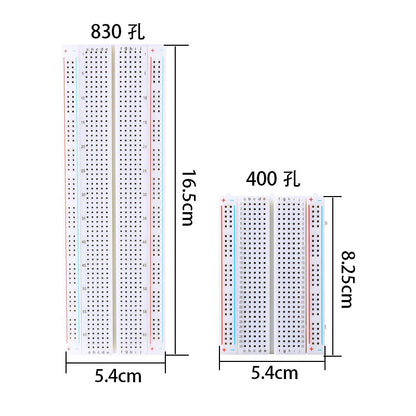 MB102 Breadboard Prototype Kit - 830/400/SYB-170/ZY-55 Hole Universal Test Board with Jumper Wires for Arduino Projects