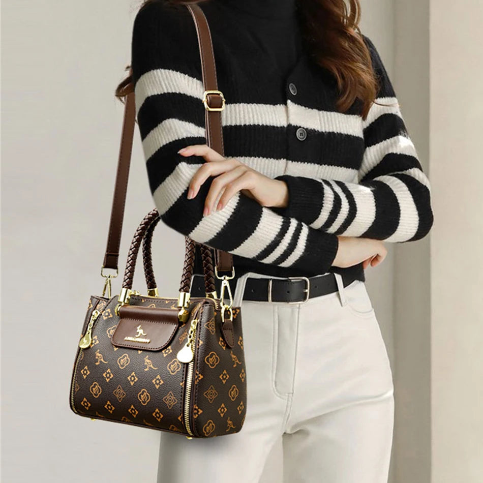 Women’s Designer Soft Leather Crossbody Bag – High-Quality Fashion Shoulder Messenger Purse for Ladies