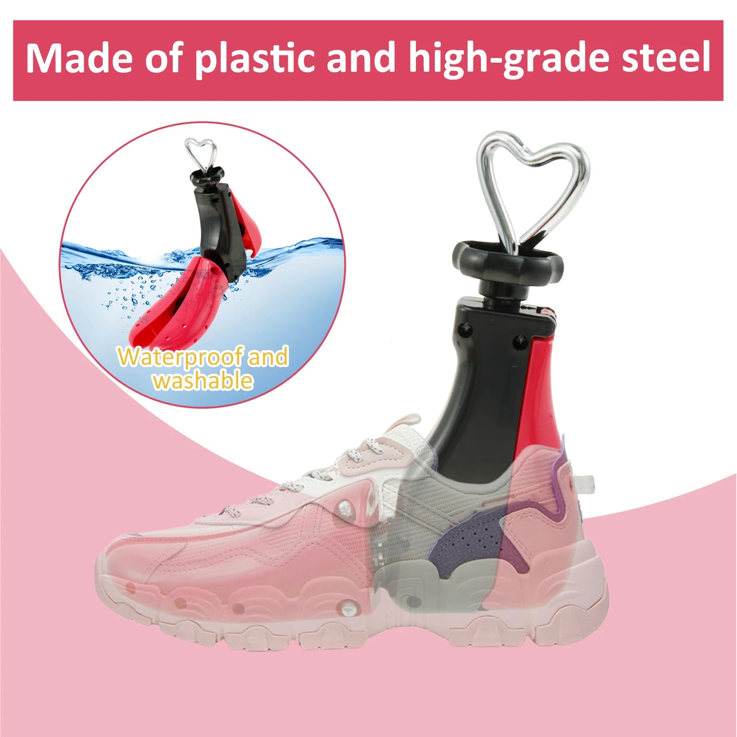 1/2 PCS Universal Adjustable Shoe Stretcher – Boot & Sneaker Widener with Steel Shaft for Men and Women
