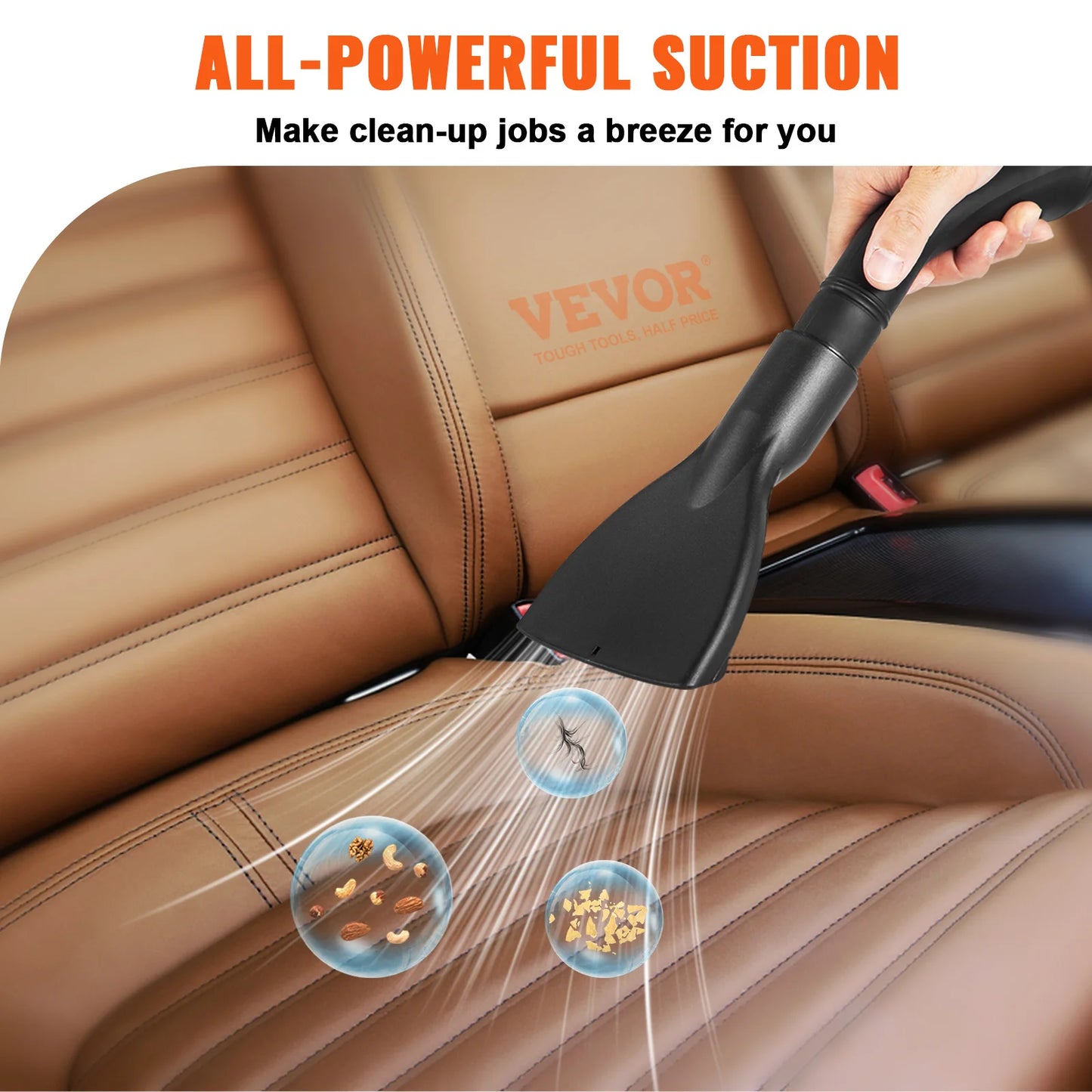 SucceBuy 2.6 Gallon Wet & Dry Shop Vacuum – 2.5 Peak HP 3-in-1 Portable Cleaner with Blower Function & Attachments