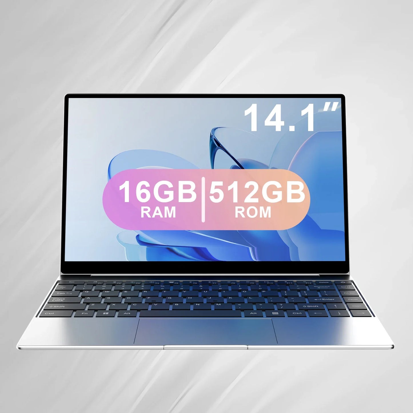 Ultra Slim 14.1" Laptop – Intel N3700, 16GB RAM, 2TB SSD, Windows 11 Pro, Full HD Notebook for Office & Study