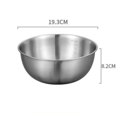 Stainless Steel Mixing Bowl Set (1–3 pcs) with Measurement Scale – Large Capacity Cooking, Baking & Food Storage Bowls for Kitchen Essentials
