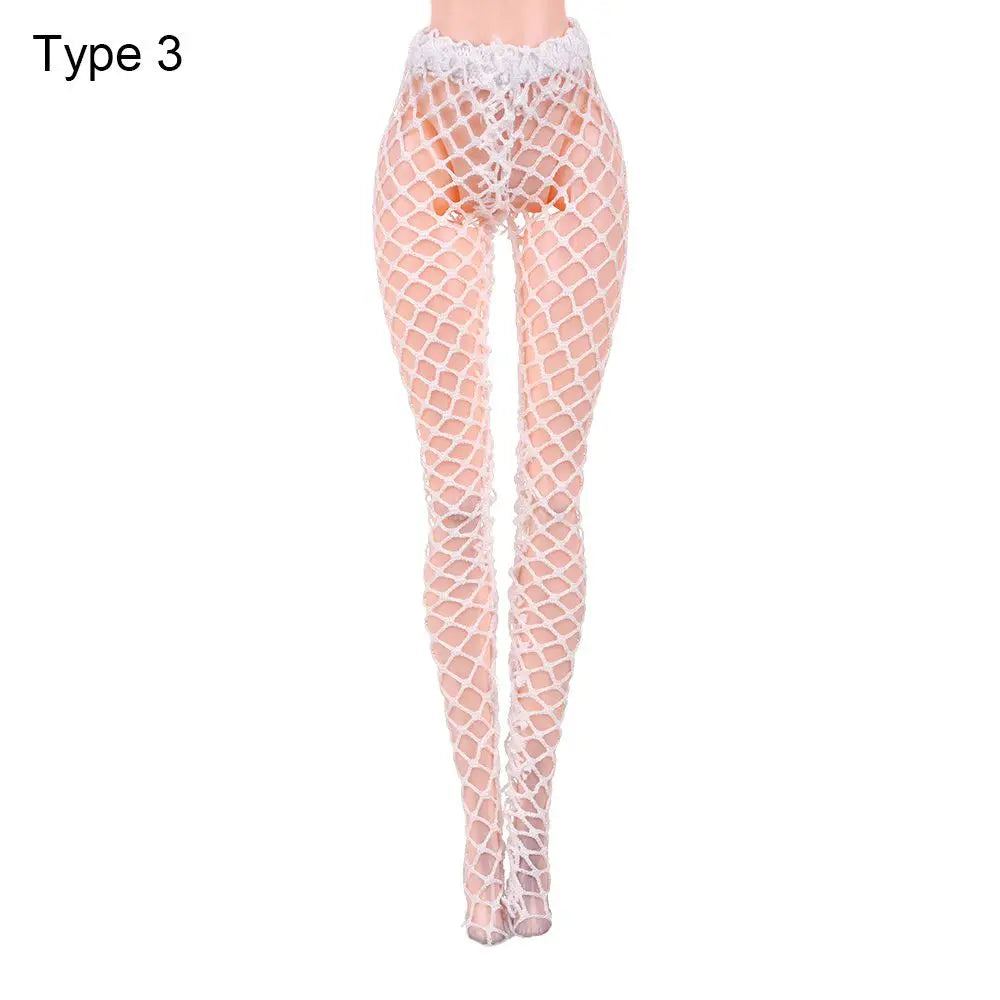 30cm Doll Silk Stockings – Mini Fishnet Tights for 1/6 Dolls, Elastic Leggings & Sock Accessory, Doll Girl Gift