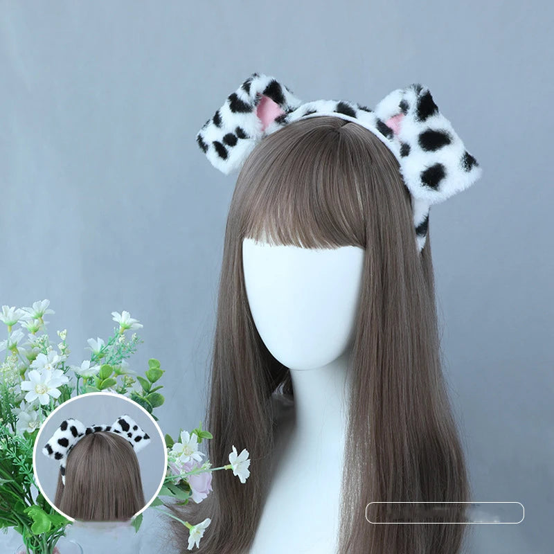 Folded Dog Ear Hairband - Kawaii Cartoon Puppy Cosplay Headwear for Students & Dog Lovers
