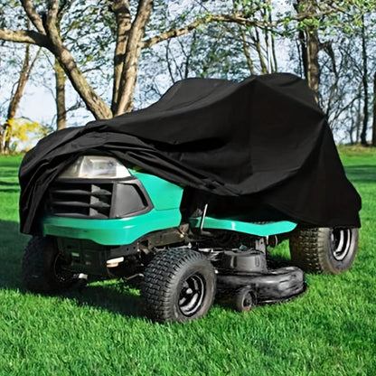 Heavy-Duty Yard Tractor Cover - Black Oxford Fabric Outdoor Lawn Mower Storage Protector & Accessory Cover