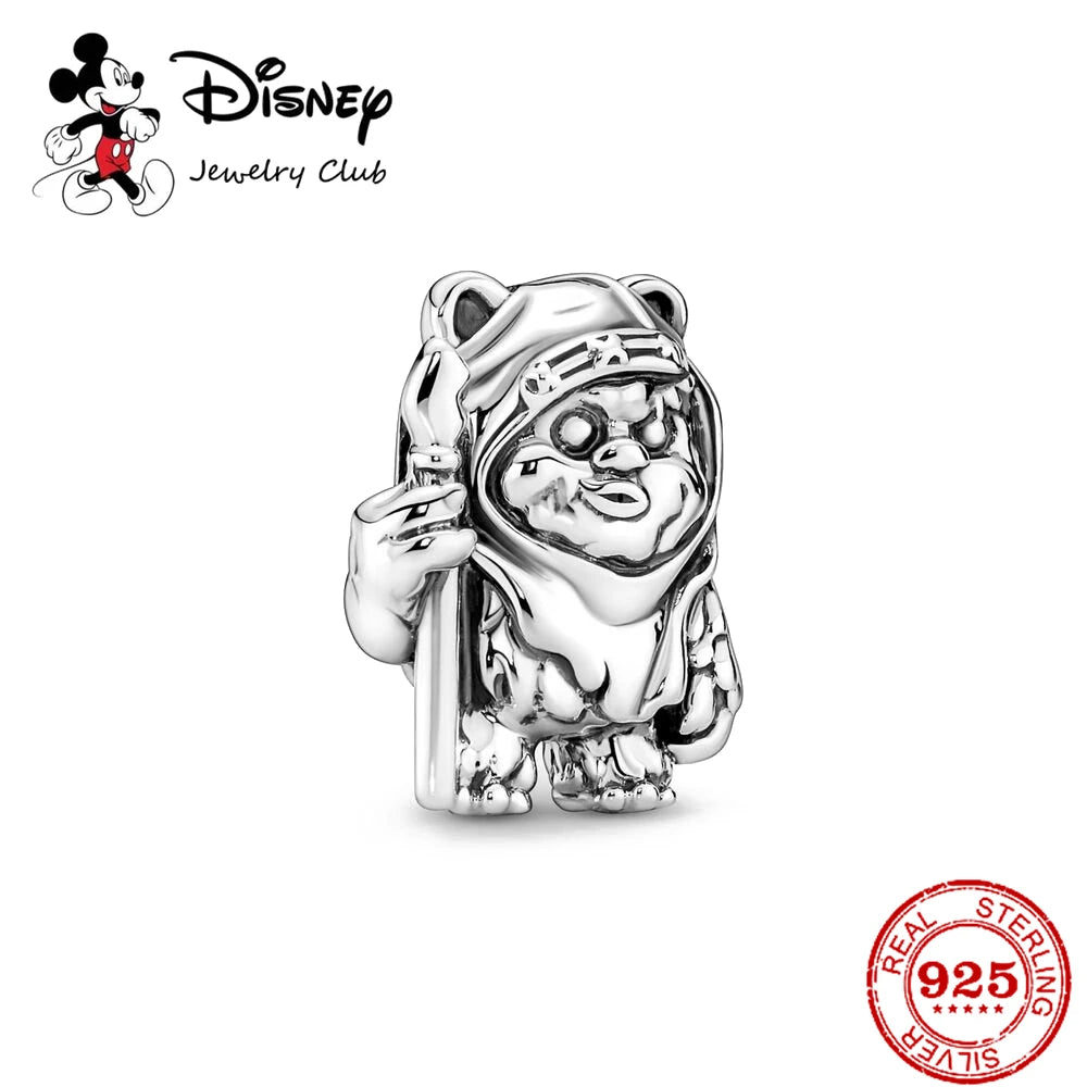 New 925 Sterling Silver Mickey Minnie Vinnie Charm – Beaded Fit for Original Pendant Bracelet, DIY Ladies Jewelry