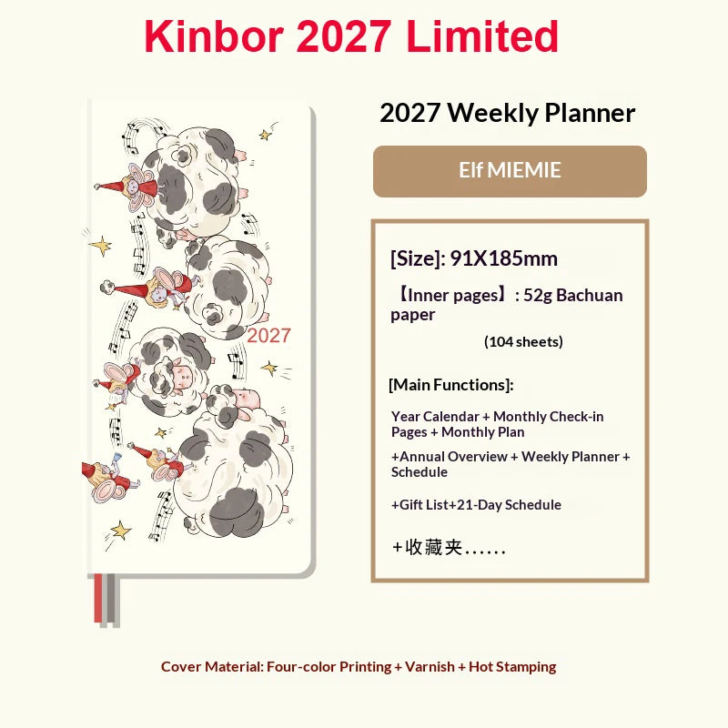 Kinbor Undated Weekly Planner - Illustrated Hardcover To-Do List Notebook