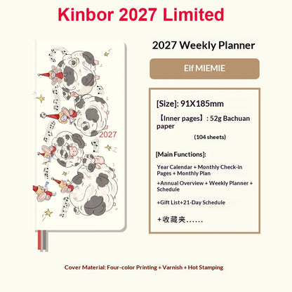 Kinbor Undated Weekly Planner - Illustrated Hardcover To-Do List Notebook