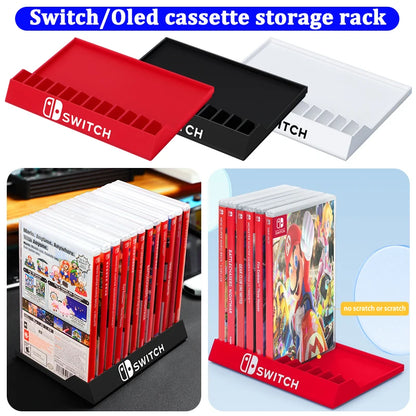 Nintendo Switch OLED Game Disc Storage Stand — Desktop Cassette Rack & Game Card Holder for NS Accessories