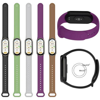 Waterproof Silicone Sport Strap for Xiaomi Mi Band 9/8/NFC – Replacement Smart Bracelet Accessory