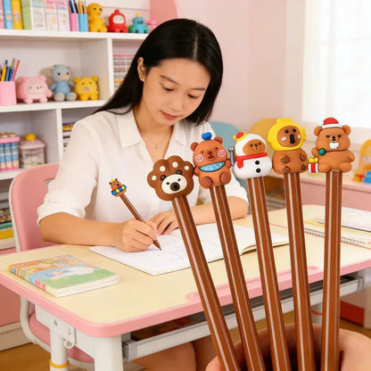 Kawaii Capybara Gel Pens 5–25PCS - Cute Black Ink Pens for School, Office, Stationery & Birthday Gifts