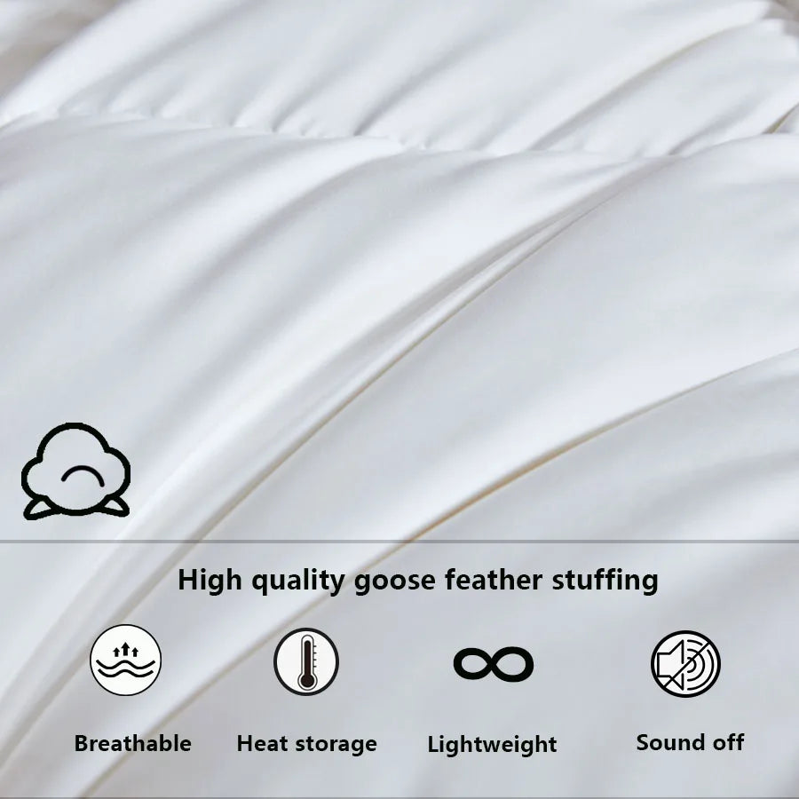 Winter Cotton Goose Down Quilt – Super Soft Fluffy Duvet for Queen & King Size, Four Seasons Blanket 220x240