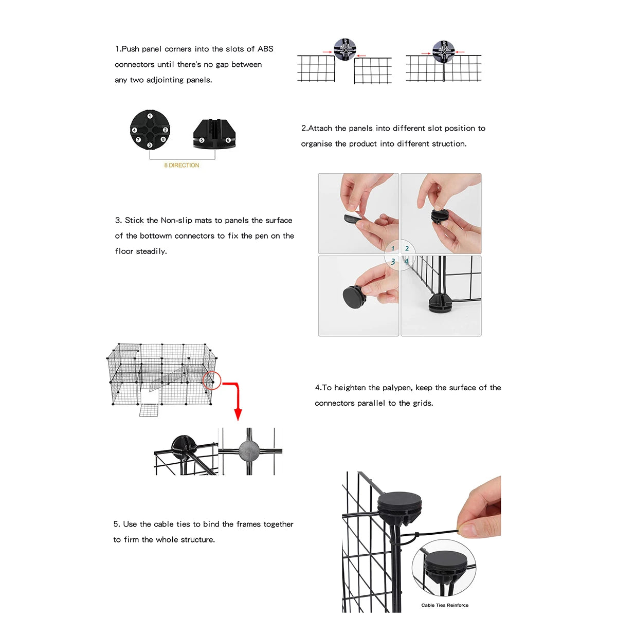 Indoor Dog Pen & Fence – Small/Medium Dog, Cat, or Rabbit Cage with Isolation Door