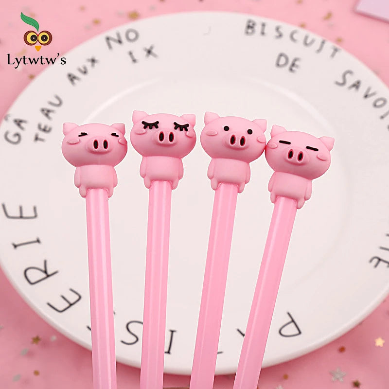 Cute Pink Pig Gel Pen – Kawaii Retractable Pen for School, Office, and Student Gifts