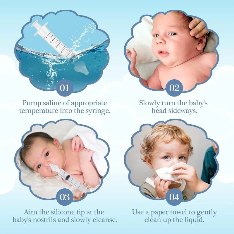 Baby Nasal Aspirator Syringe - 10ml/20ml Nose Cleaner and Nasal Irrigator for Infant and Child Care