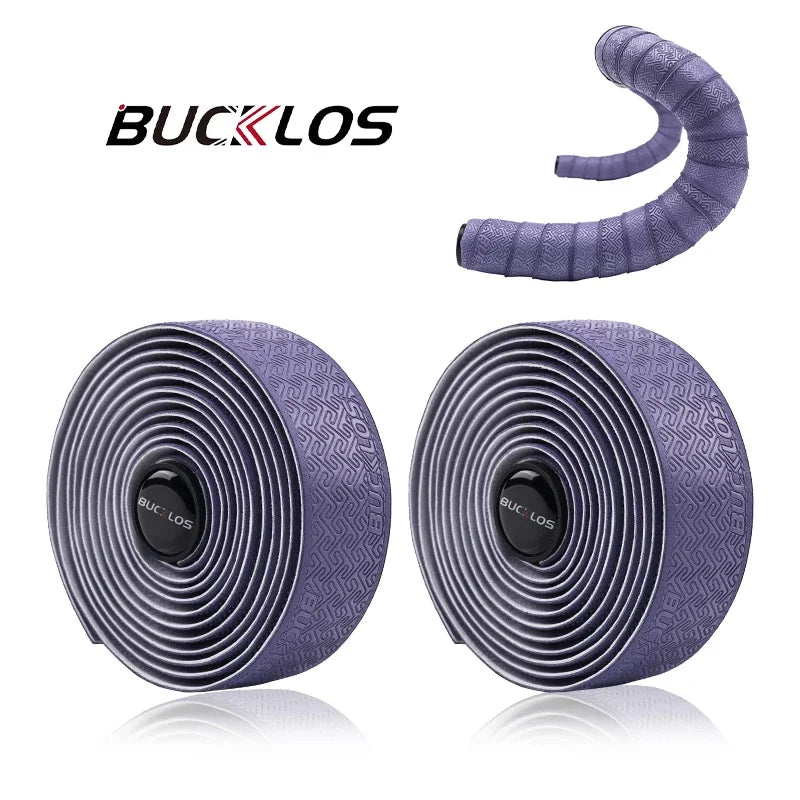 BUCKLOS Road Bike Handlebar Tape – PU Shock-Absorbing Anti-Slip Wrap with Bar End Plugs for Cycling