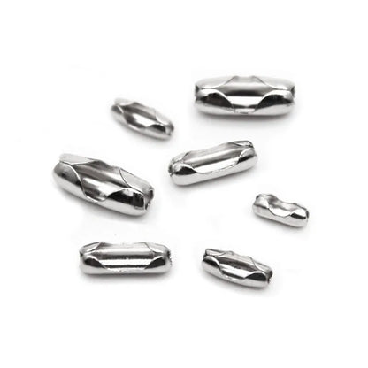 100PCS Stainless Steel Ball Chain Connectors - Blind Pull Cord Clasp Clips for 1.5mm to 3.2mm Beaded Chains