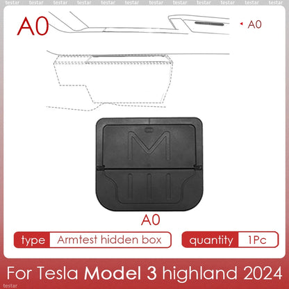 Tesla Model 3 Highland 2024 Center Console Storage Box – Armrest Organizer Accessory for Model 3 Stowing & Tidying
