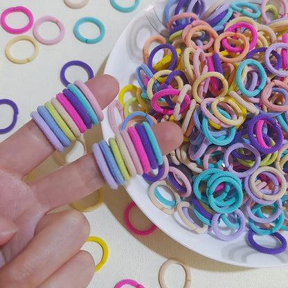 [100 Pack] Baby Rubber Bands - High Elastic, Seamless Thumb Rings for Toddlers, Gentle on Hair Scrunchies Set