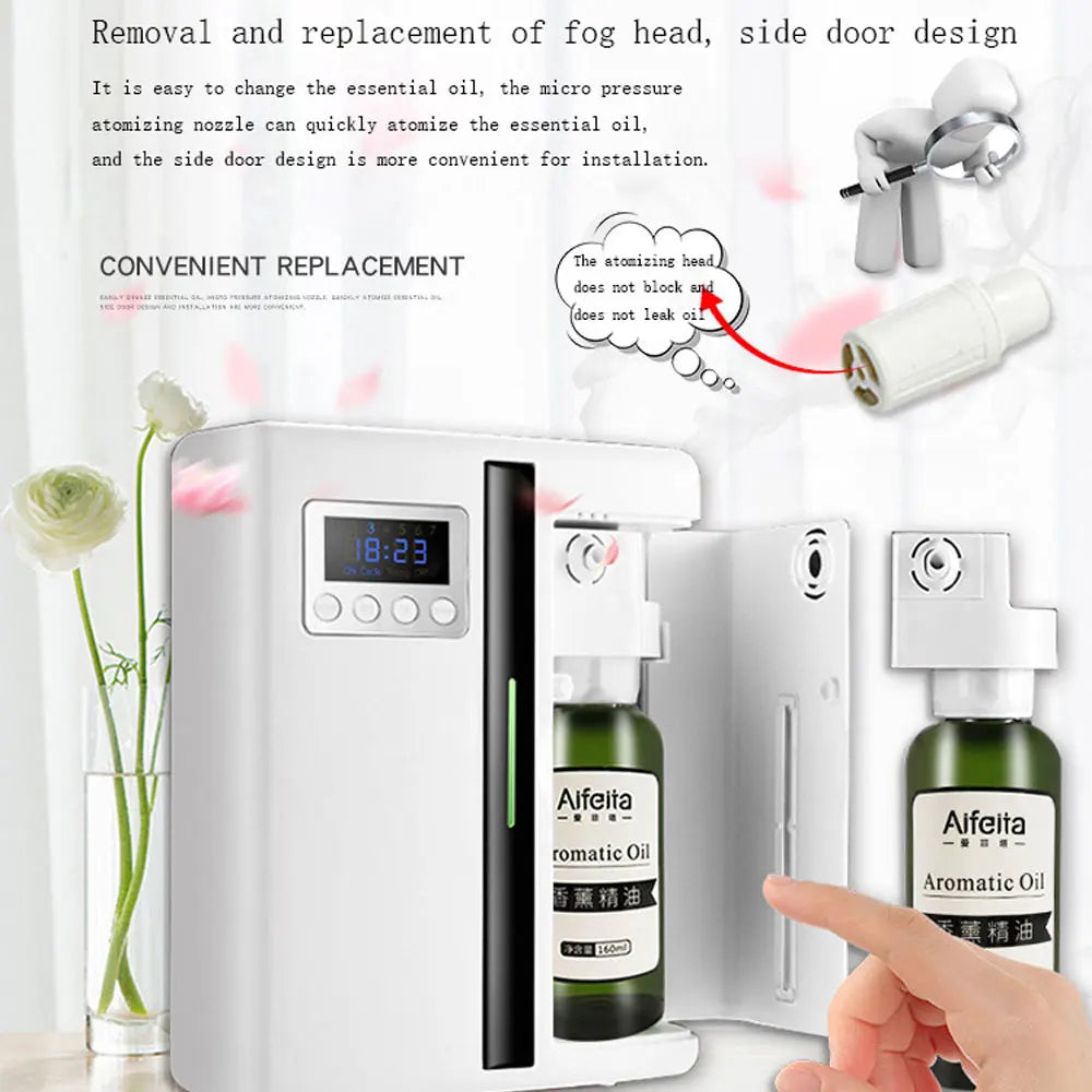 160ML Wall-Mounted Aroma Diffuser - Scent Machine with Fan for Hotel Lobby & Large Area Fragrance