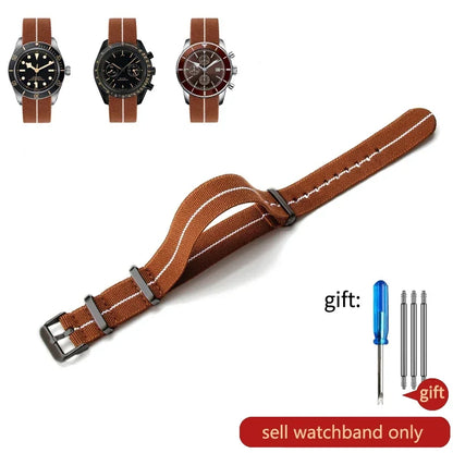 60's French Army Nylon Watch Strap - Woven Military Watch Band for Rolex, Seiko, Tudor & Omega