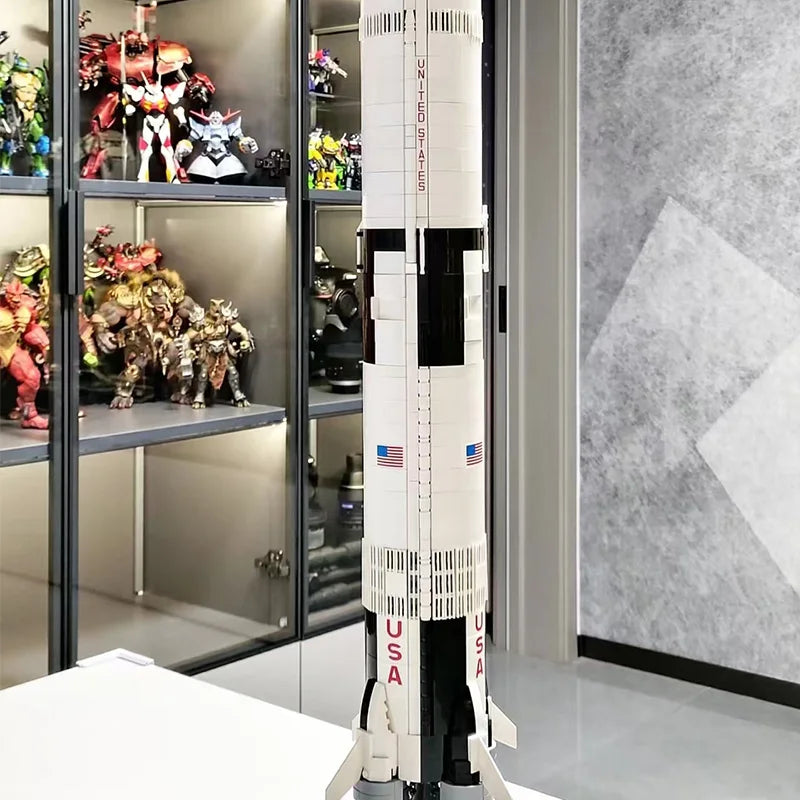 Apollo Saturn V Rocket & Launch Pad Building Set – Classic Model Fit 21309 92176, Educational Blocks Toy for Kids Gift