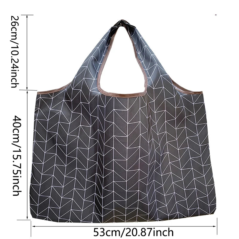 Large Size Thick Nylon Tote Bag – Eco-Friendly Reusable Polyester Shoulder Handbag, Foldable Shopping Pouch for Women