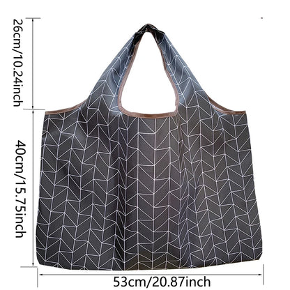 Large Size Thick Nylon Tote Bag – Eco-Friendly Reusable Polyester Shoulder Handbag, Foldable Shopping Pouch for Women