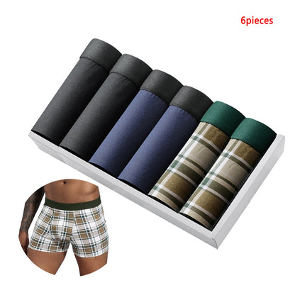 6-Pack Men's Black Boxer Shorts – Soft, Breathable Underwear for Comfort