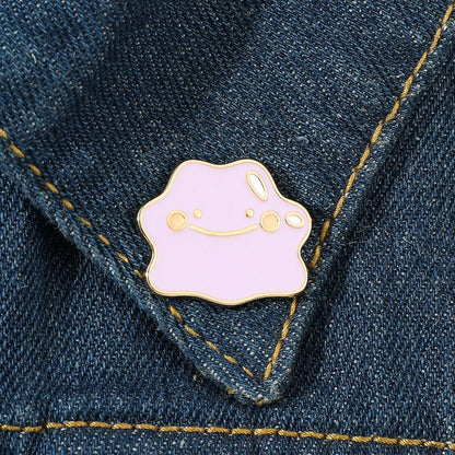 Cartoon Smile Cloud Enamel Brooch - Cute Metal Lapel Pin for Bags and Collars